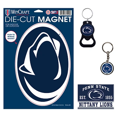 Lot de 4 porte-clés et aimants WinCraft Penn State Nittany Lions