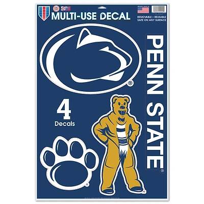 Feuille d'autocollants multi-usages WinCraft Penn State Nittany Lions Primary 11'' x 17''