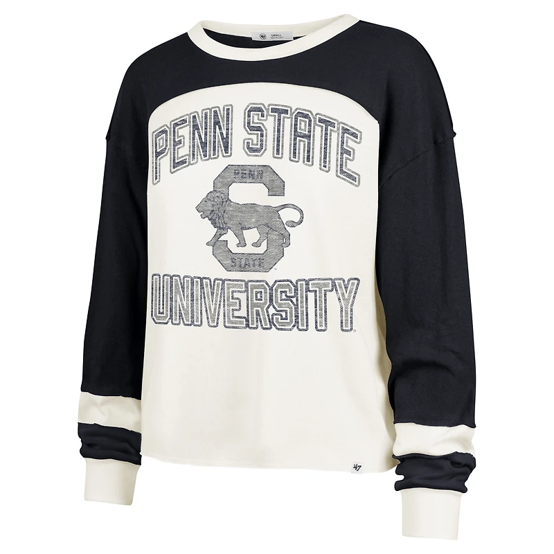 T-shirt à manches longues raglan double tête Penn State Nittany Lions crème '47 pour femme