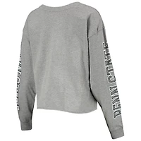 T-shirt court à manches longues Penn State Nittany Lions Ultra Max Parkway '47 gris chiné pour femme