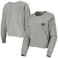 T-shirt court à manches longues Penn State Nittany Lions Ultra Max Parkway '47 gris chiné pour femme