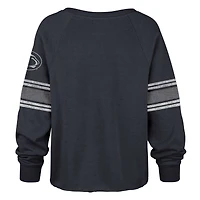 Women's '47 Navy Penn State Nittany Lions Allie Modest Raglan Long Sleeve Cropped T-Shirt