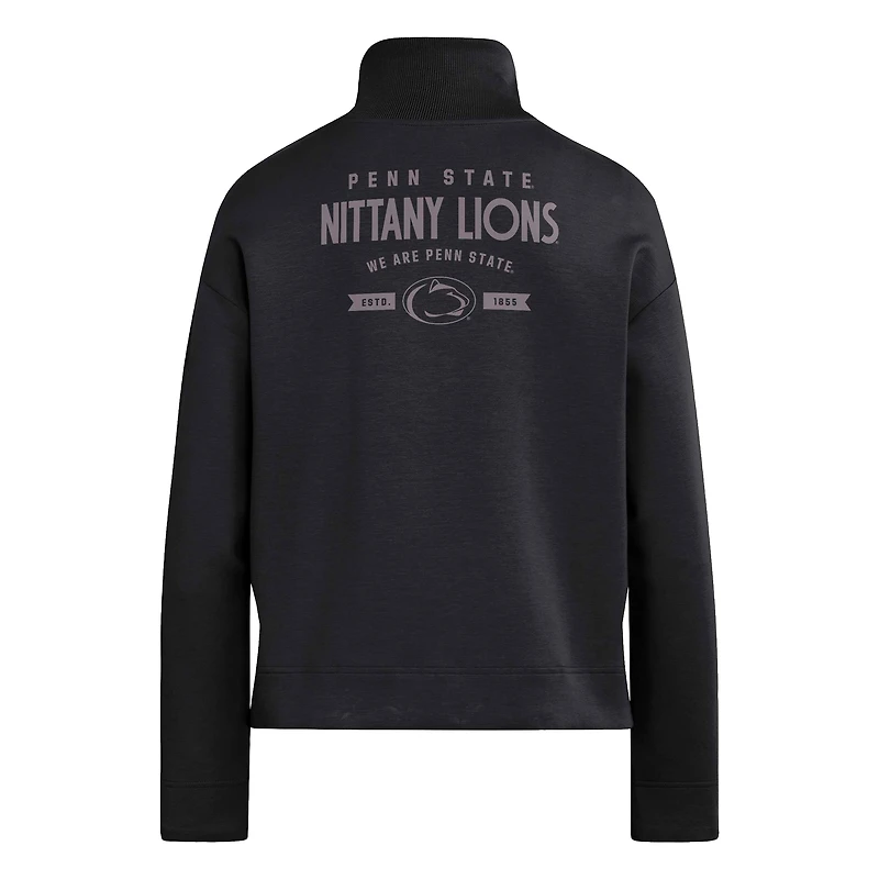 Women's adidas Black Penn State Nittany Lions Soft Lux Quarter-Zip Top