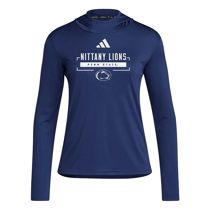 Women's adidas Navy Penn State Nittany Lions D4T Long Sleeve Hooded T-Shirt