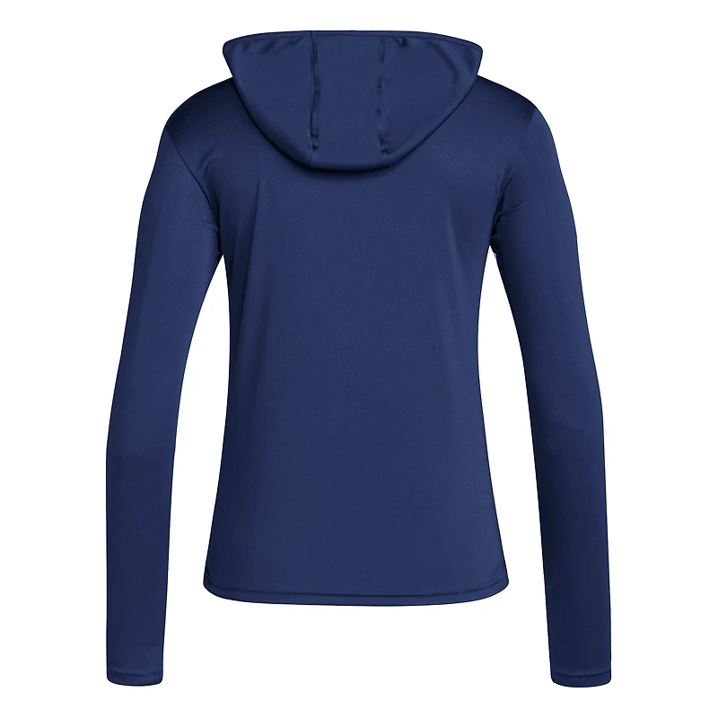 Women's adidas Navy Penn State Nittany Lions D4T Long Sleeve Hooded T-Shirt