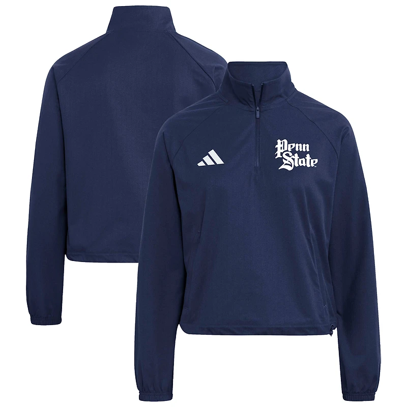 Haut adidas blanc Penn State Nittany Lions Ultimate365 à quart de zip pour femme