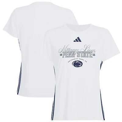 Women's adidas White Penn State Nittany Lions Essentials 3-Stripes T-Shirt