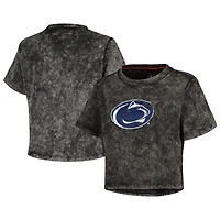 T-shirt court en soie laiteuse Penn State Nittany Lions noir pour femme