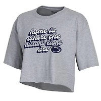 Women's Champion Gray Penn State Nittany Lions Boyfriend Cropped T-Shirt