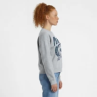 Women's Champion  Heather Gray Penn State Nittany Lions Academic Crest Powerblend Crewneck Sweatshirt