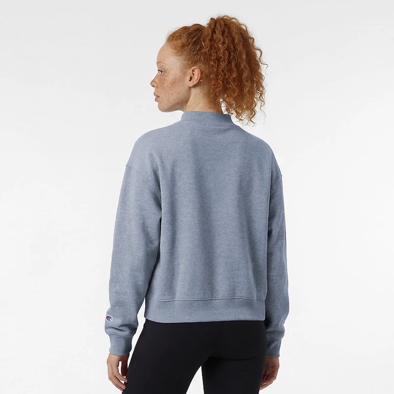 Women's Champion Light Blue Penn State Nittany Lions Triumph Mock Neck Sweatshirt