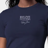 Women's Champion  Navy Penn State Nittany Lions Athletic Soft-Touch Fitted T-Shirt