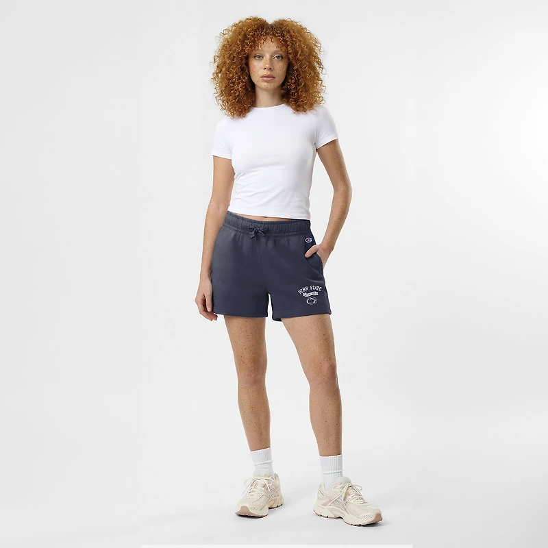 Women's Champion  Navy Penn State Nittany Lions Powerblend Elastic Waist Shorts