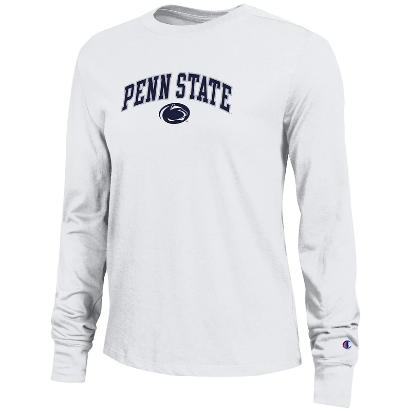 Women's Champion White Penn State Nittany Lions Arch Over Logo Long Sleeve T-Shirt