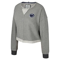 Sweat-shirt court à col rond pour femme Colosseum Charcoal Penn State Nittany Lions Magnum