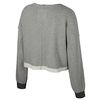 Women's Colosseum Charcoal Penn State Nittany Lions Magnum Scoop Neck Cropped Pullover Sweatshirt