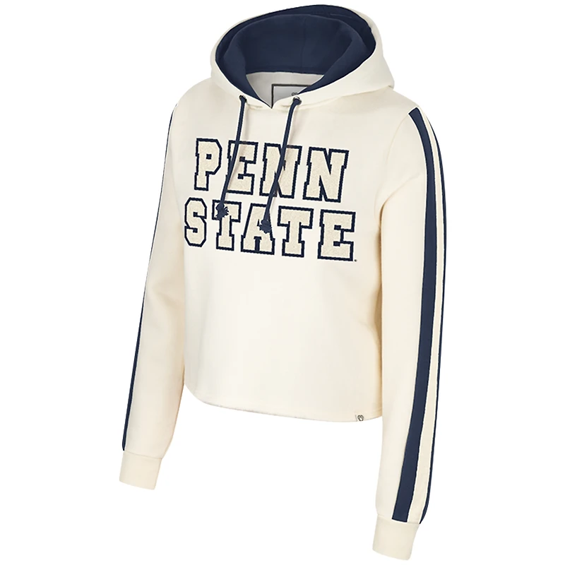 Women's Colosseum Cream Penn State Nittany Lions Perfect Date Cropped Pullover Hoodie