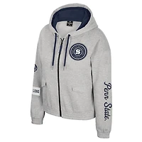 Women's Colosseum Gray Penn State Nittany Lions Alfie Full-Zip Hoodie Jacket