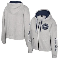 Veste à capuche zippée Colosseum Gray Penn State Nittany Lions Alfie pour femme