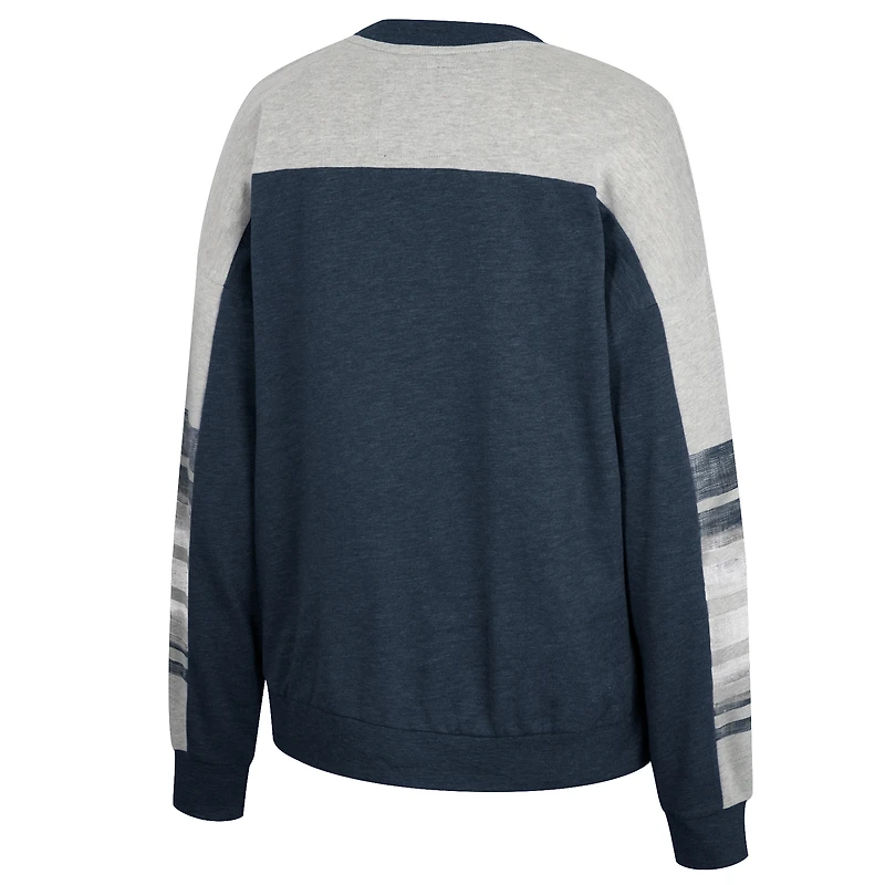 Colosseum Navy/Heather Grey Penn State Nittany Lions Baby Talk Sweat-shirt pour femme