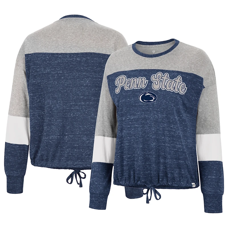 Colosseum Navy Penn State Nittany Lions Joanna Tie Front T-shirt à manches longues pour femme