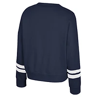 Women's Colosseum Navy Penn State Nittany Lions Splashy Crewneck Fleece Sweatshirt