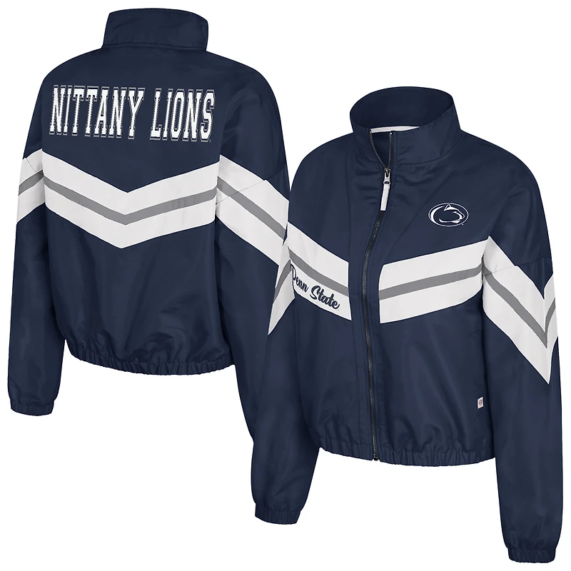 Women's Colosseum Navy Penn State Nittany Lions Thin Ice Full-Zip Windbreaker
