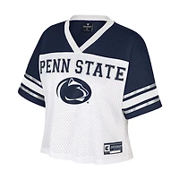 Women's Colosseum  White Penn State Nittany Lions Treasure Cropped Football Jersey