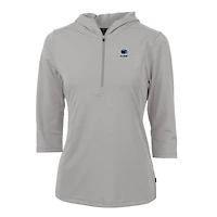 Sweat à capuche demi-zippé recyclé DryTec Virtue Eco Pique pour femme, gris, Cutter & Buck, des Nittany Lions de Penn State