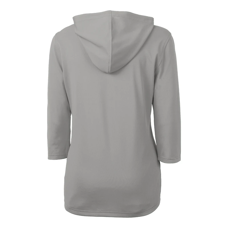 Sweat à capuche demi-zippé recyclé DryTec Virtue Eco Pique pour femme, gris, Cutter & Buck, des Nittany Lions de Penn State