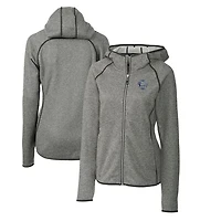 Women's Cutter & Buck Heather Gray Penn State Nittany Lions Mainsail Sweater-Knit Full-Zip Hoodie