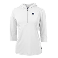 Women's Cutter & Buck Penn State Nittany Lions Alumni DryTec Virtue Eco Pique Recycled Half-Zip Pullover Hoodie