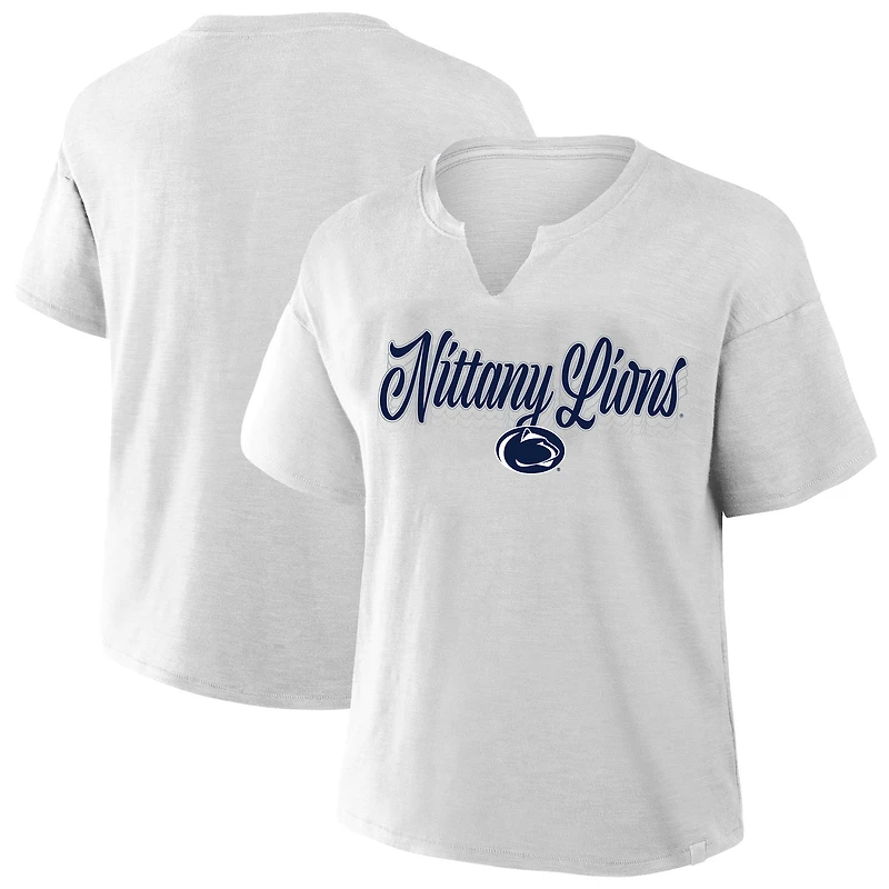 Women's Fanatics Gray Penn State Nittany Lions Plus Winning Gear Notch Neck T-Shirt