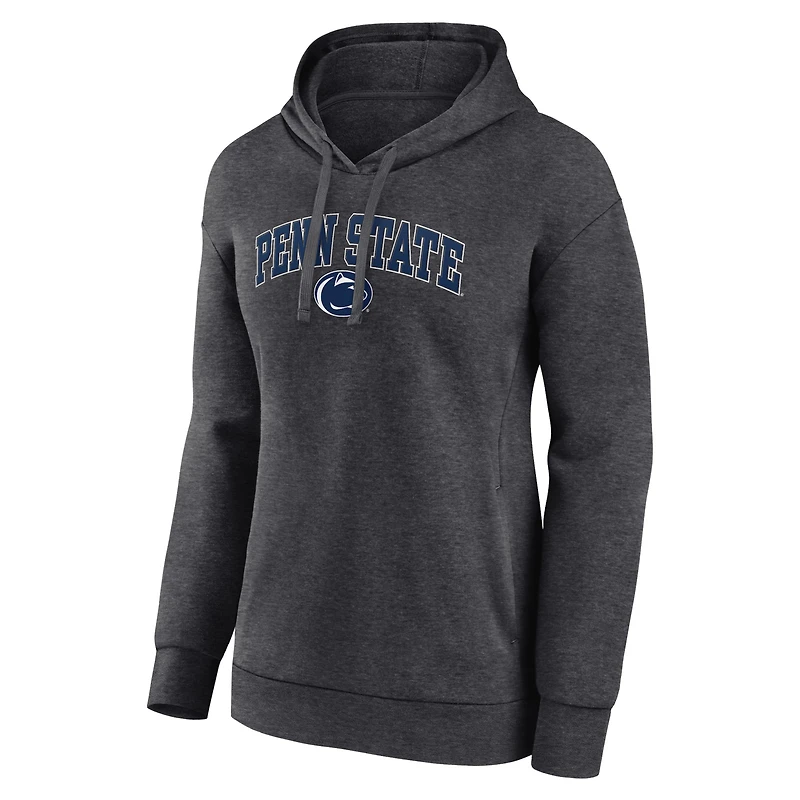 Sweat à capuche pour femme Fanatics Heather Charcoal Penn State Nittany Lions Campus