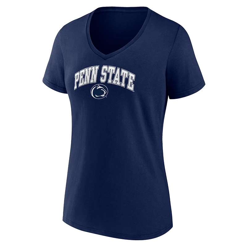 T-shirt à col en V pour femme Fanatics Navy Penn State Nittany Lions Campus