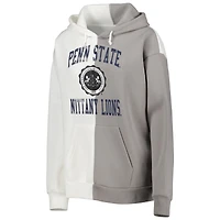 Women's Gameday Couture Gray/White Penn State Nittany Lions Split Pullover Hoodie
