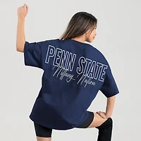 T-shirt surdimensionné Gameday Couture bleu marine pour femme des Penn State Nittany Lions, « Back at Ya »