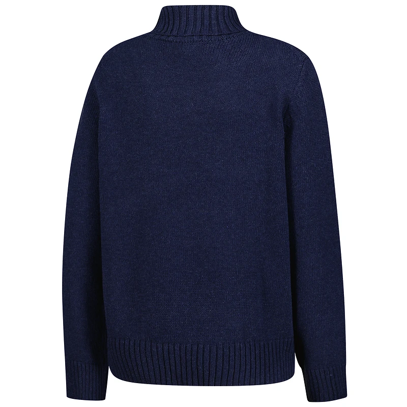 Women's Gameday Social Navy Penn State Nittany Lions Chenille Turtleneck Sweater