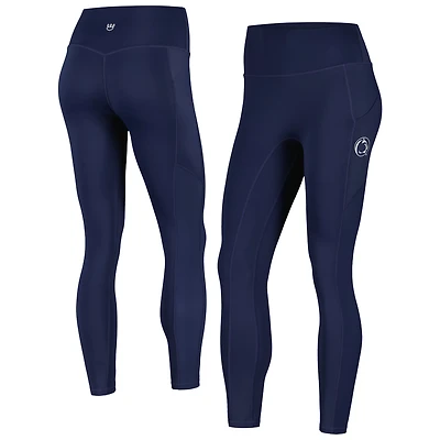 KadyLuxe Navy Penn State Nittany Lions 7/8 Mixed Media Pocket iLeggings pour femme