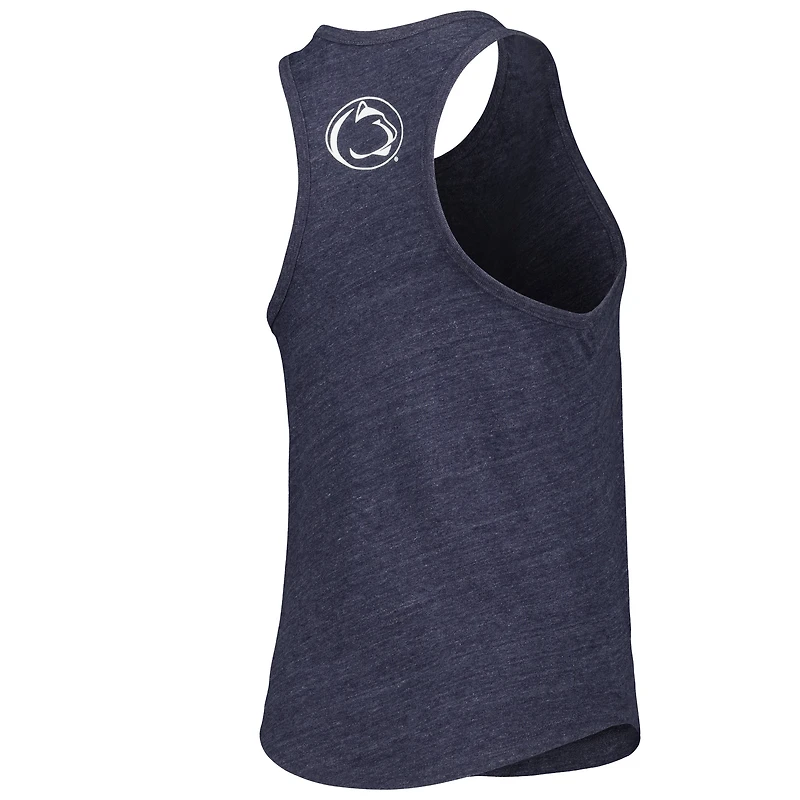 League Collegiate Wear pour femmes Heather Navy Penn State Nittany Lions Two-Hit Intramural Tri-Blend Scoop Neck Racerback Tank Top