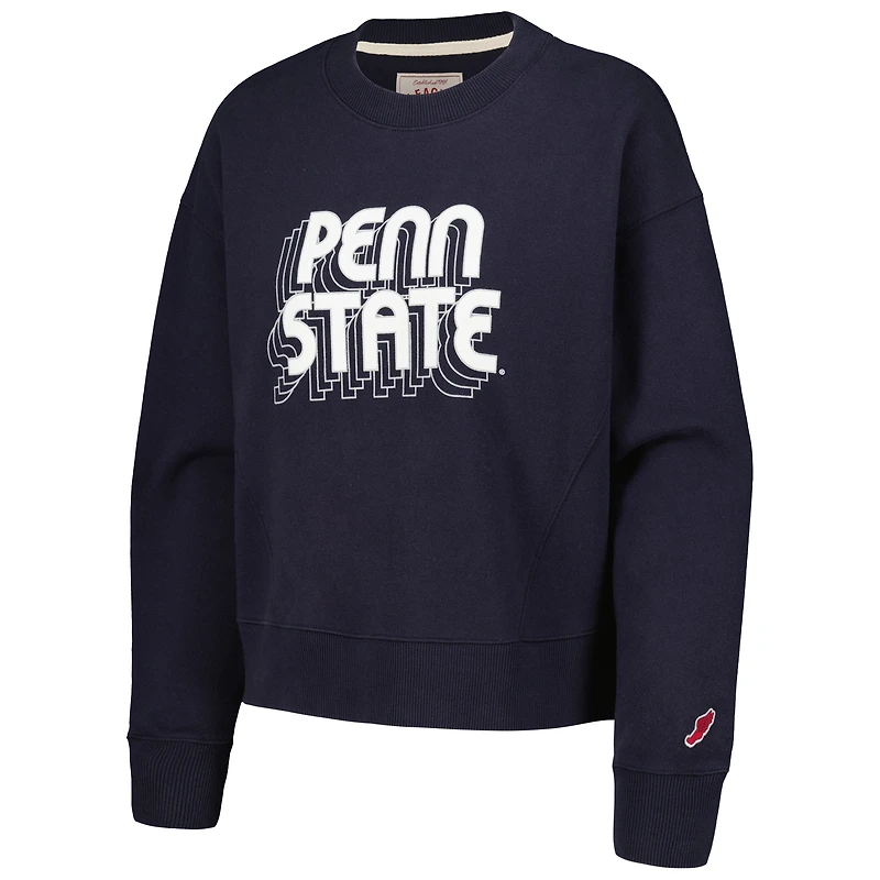 Women's League Collegiate Wear Navy Penn State Nittany Lions Boxy Pullover Sweatshirt