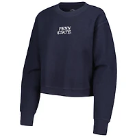 Women's League Collegiate Wear Navy Penn State Nittany Lions Timber Cropped Pullover Sweatshirt
