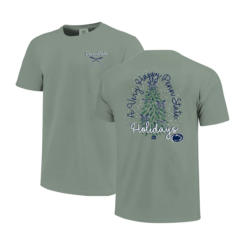 T-shirt de Noël vert clair Penn State Nittany Lions pour femmes, couleurs confortables