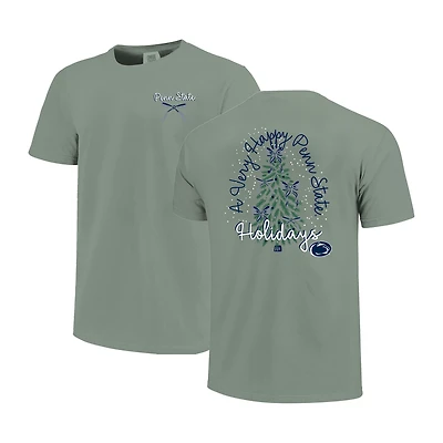 T-shirt de Noël vert clair Penn State Nittany Lions pour femmes, couleurs confortables