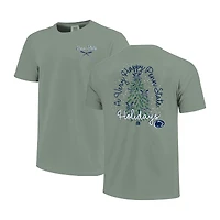 T-shirt de Noël vert clair Penn State Nittany Lions pour femmes, couleurs confortables