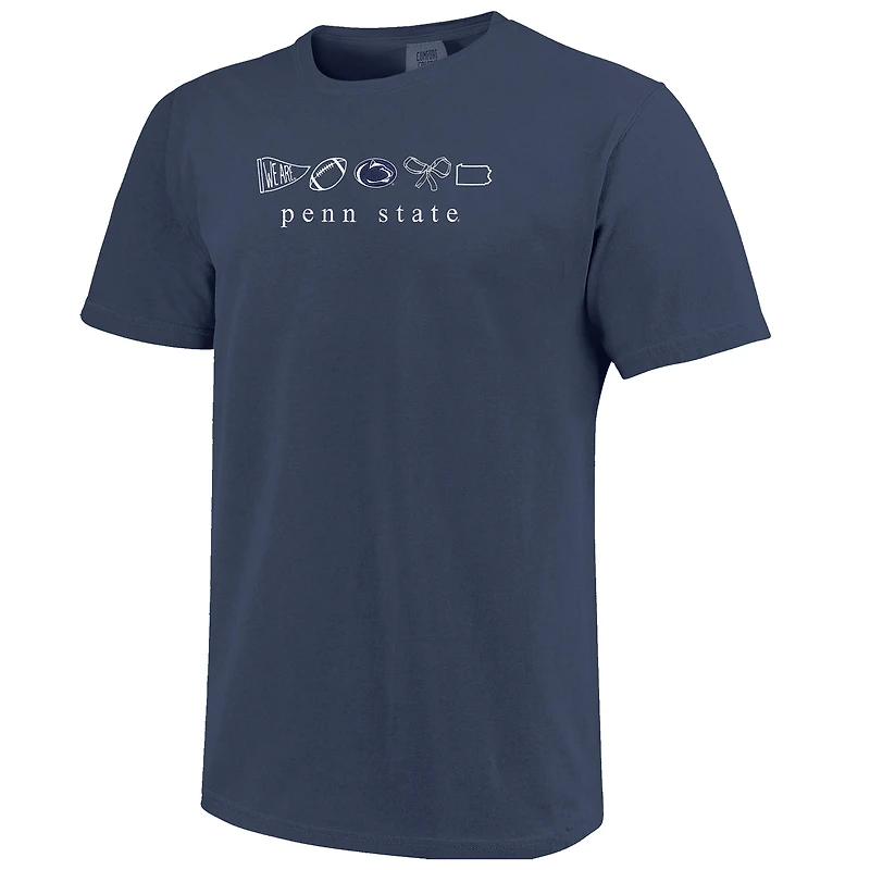 T-shirt femme Penn State Nittany Lions bleu marine, couleurs confortables