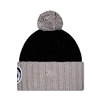 Bonnet en tricot à revers ton sur ton Penn State Nittany Lions New Era noir pour femme avec double pompon