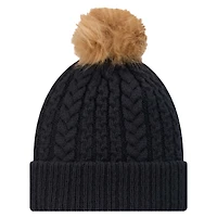 Bonnet en tricot à revers de luxe avec pompon Penn State Nittany Lions New Era bleu marine pour femme