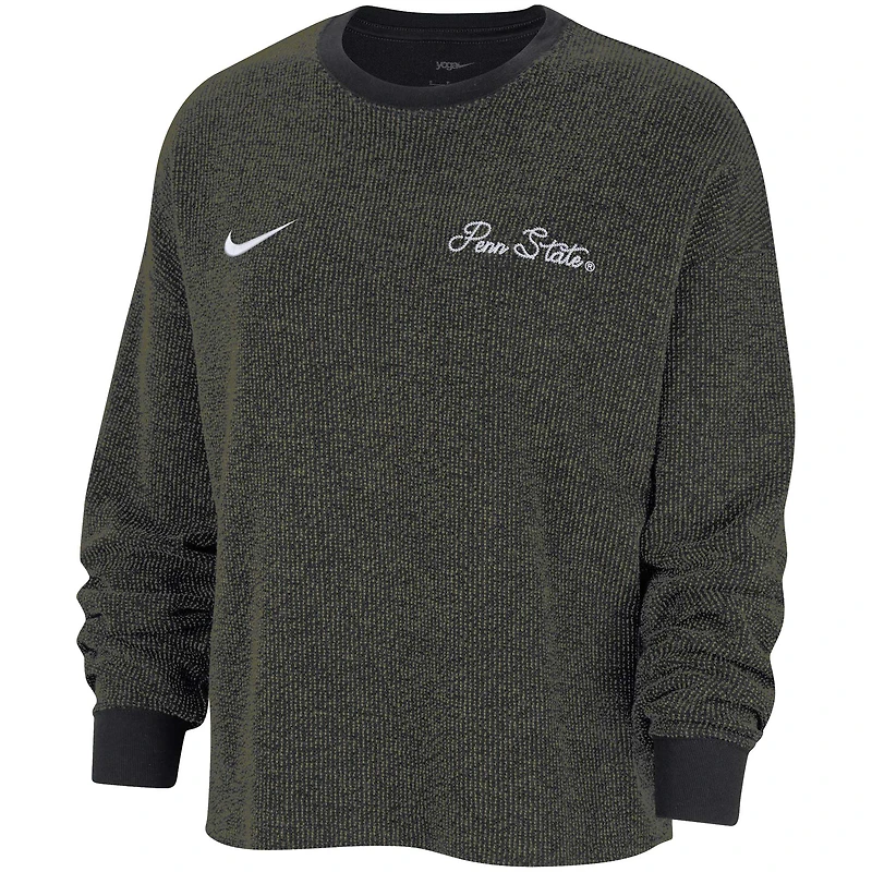Sweat-shirt Nike Penn State Nittany Lions Yoga Script pour femme, noir