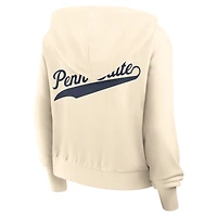 Sweat à capuche Nike crème Penn State Nittany Lions Cropped Chill entièrement zippé pour femme